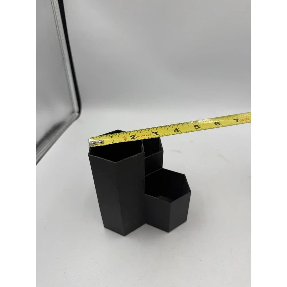 Black Plastic 3 Slot Makeup Brush Holder/Organizer, Unmarked